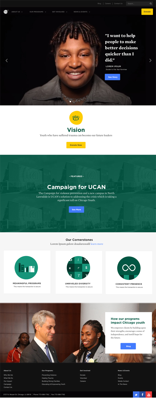 final design for the UCAN website nonprofit ux design project