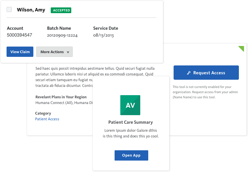 A collection of screenshots of card components that Fuzzy Math collected and identify to create an effective enterprise software ux design system and pattern library.