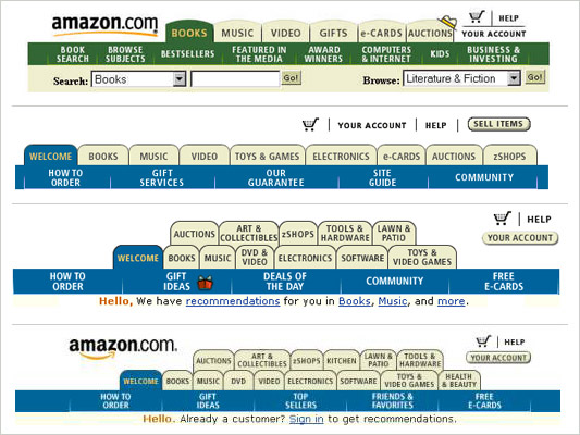 Amazon tabs