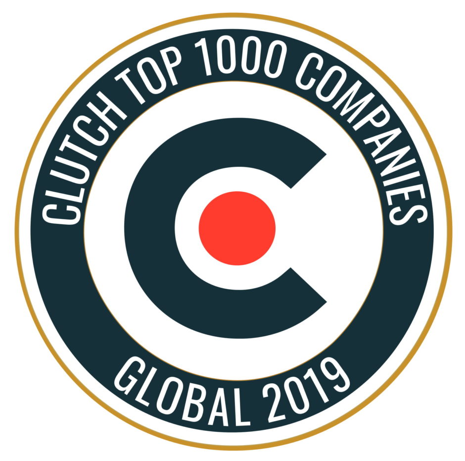 Clutch award for the top 1000 best B2B service providers around the world