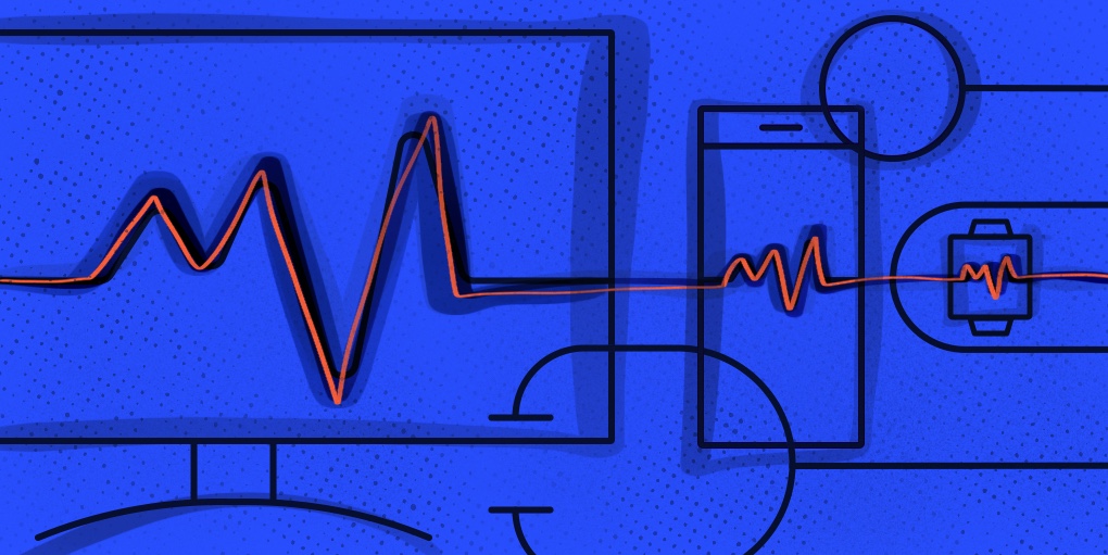 An illustration depicting various healthcare ux products