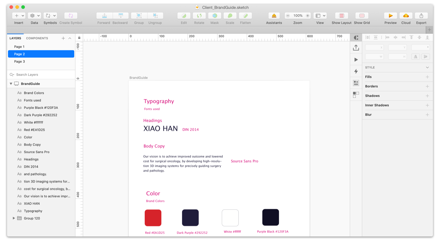 Brand Guide in Sketch - Use Sketch for UX Design: The Ultimate Guide