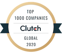 Clutch award for the top 1000 best B2B service providers around the world in 2020