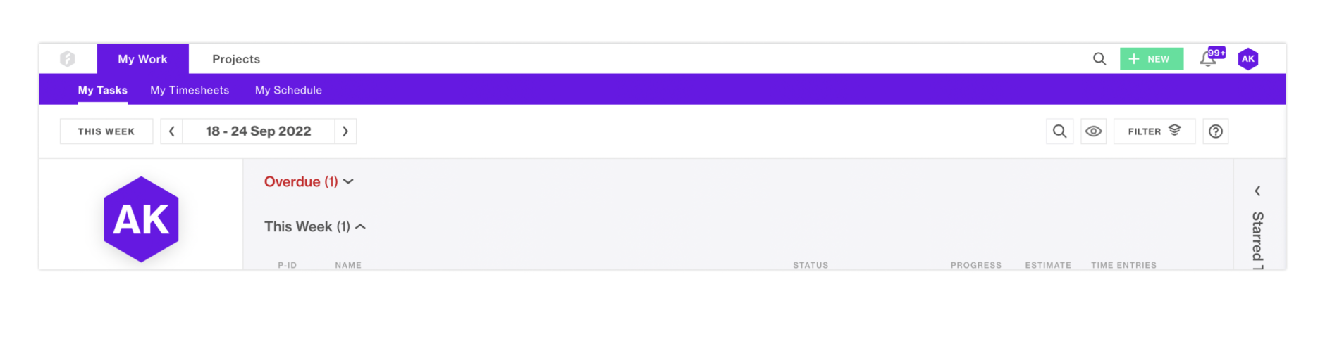 Forecast example showing how they follow header best practices by using a limited amount of icons.