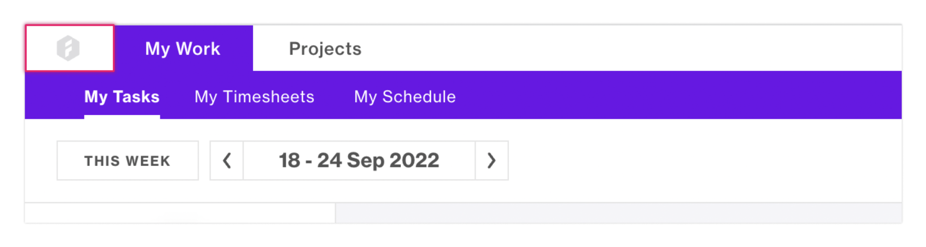 Forecast example showing how they display their logo within the header - as a logomark.