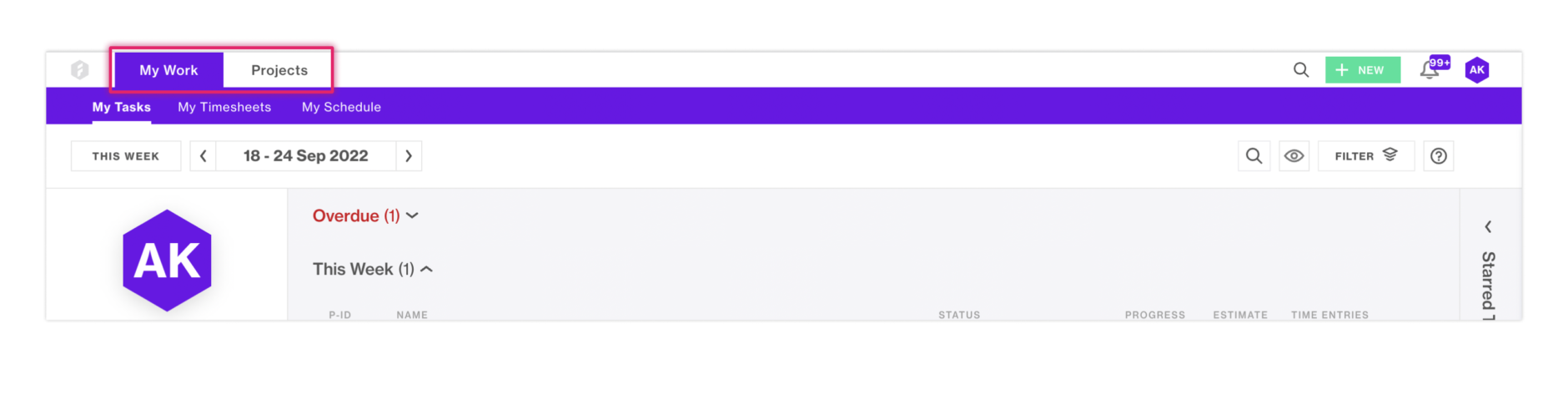 Forecast example showing how they use clear language to convey functionality in navigation.