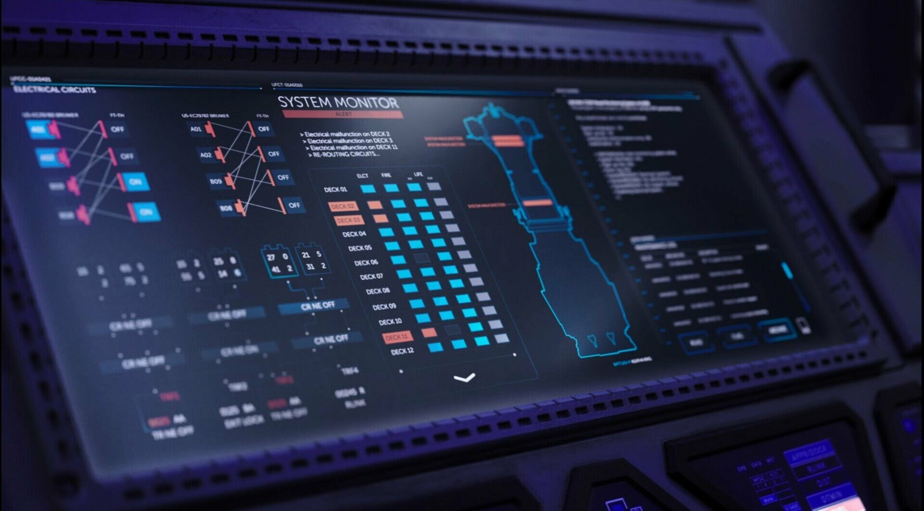 User interface showing system monitoring on the Agatha King