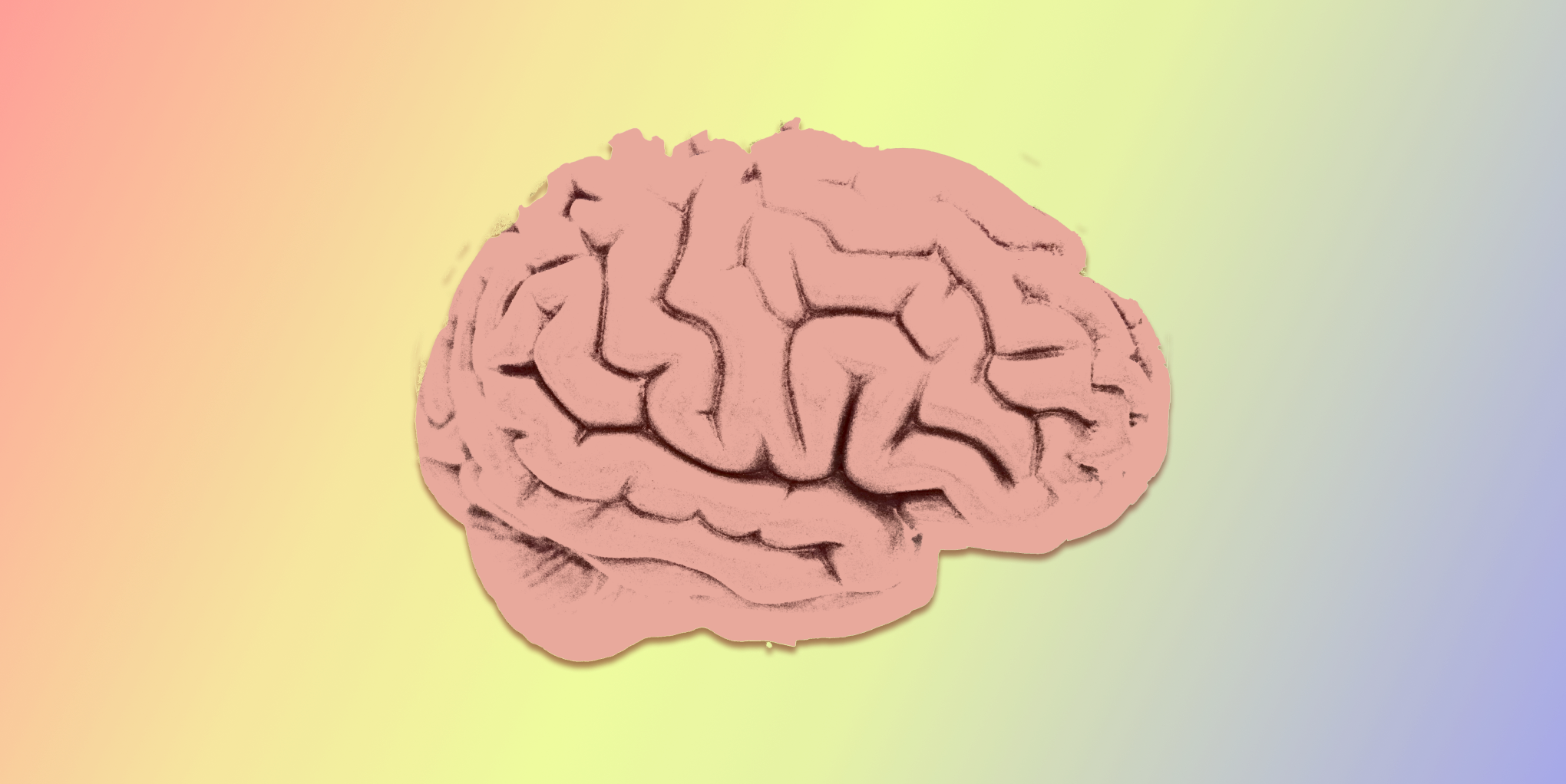 Gradient background with brain at the forefront